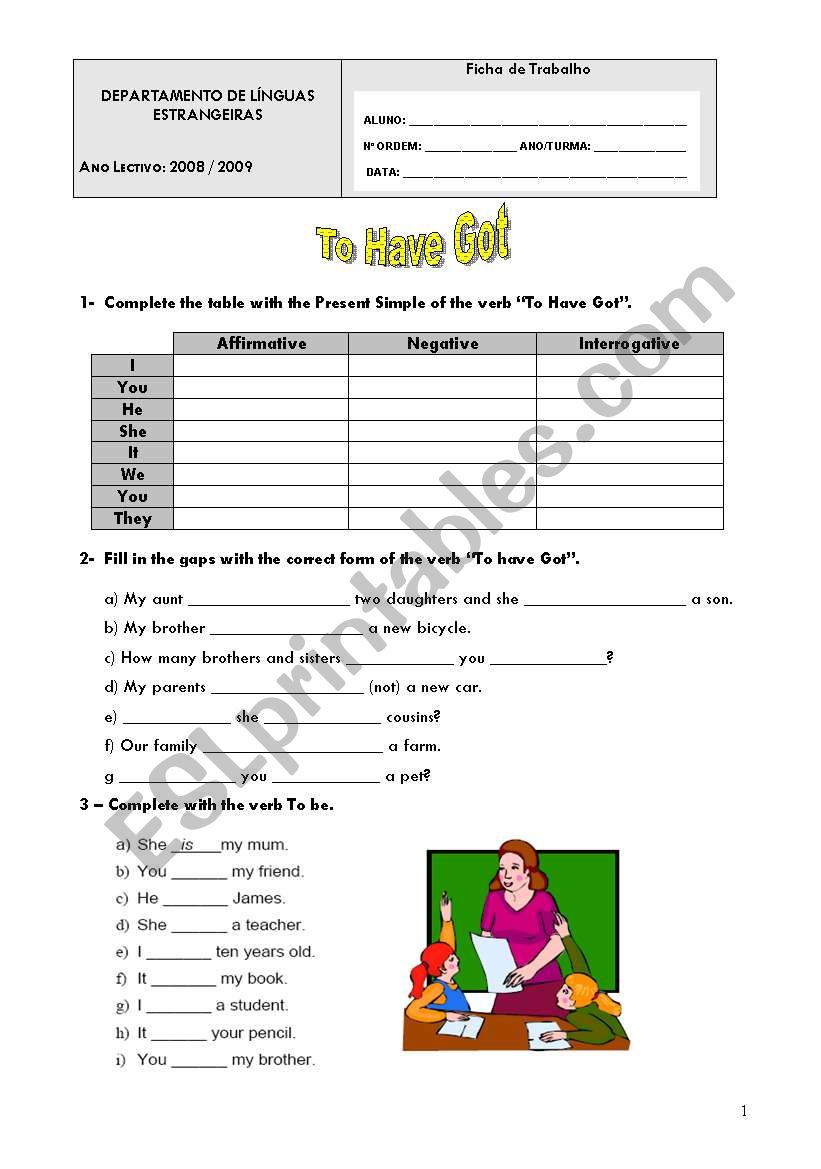 To have got worksheet