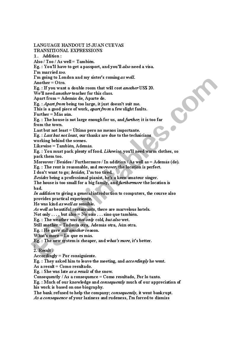 expressions worksheet