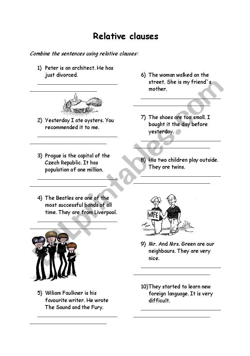 Non-defining and defining relative clauses