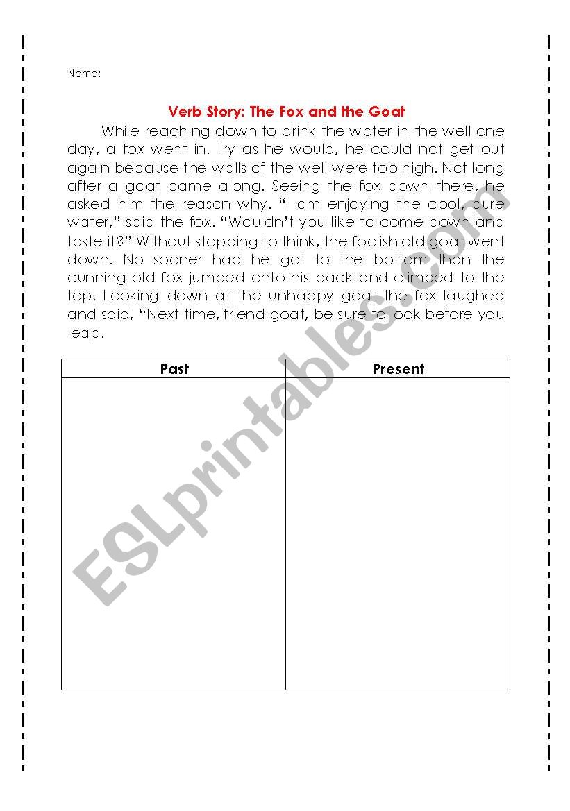 Verbs worksheet