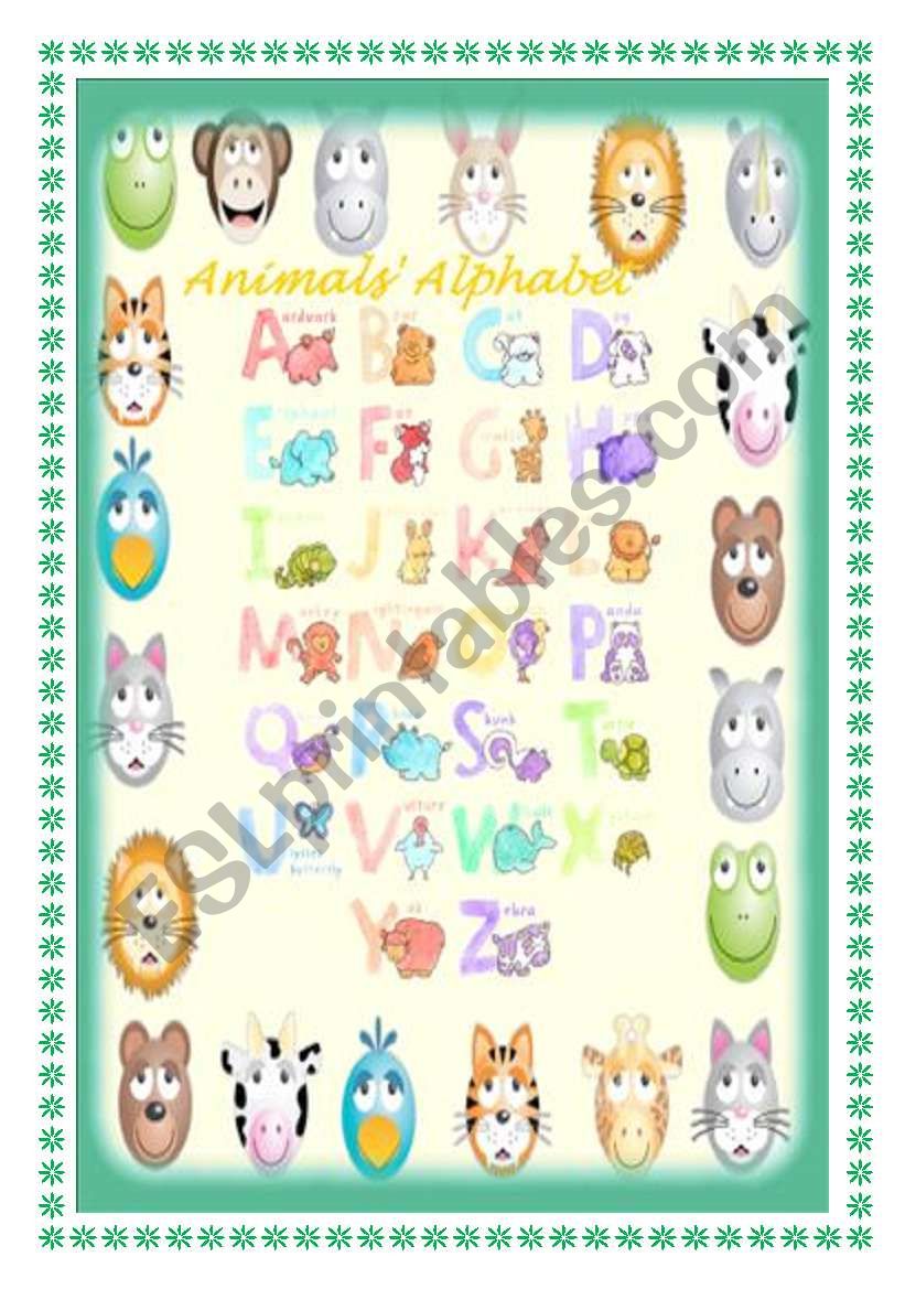 Animals Alphabet worksheet