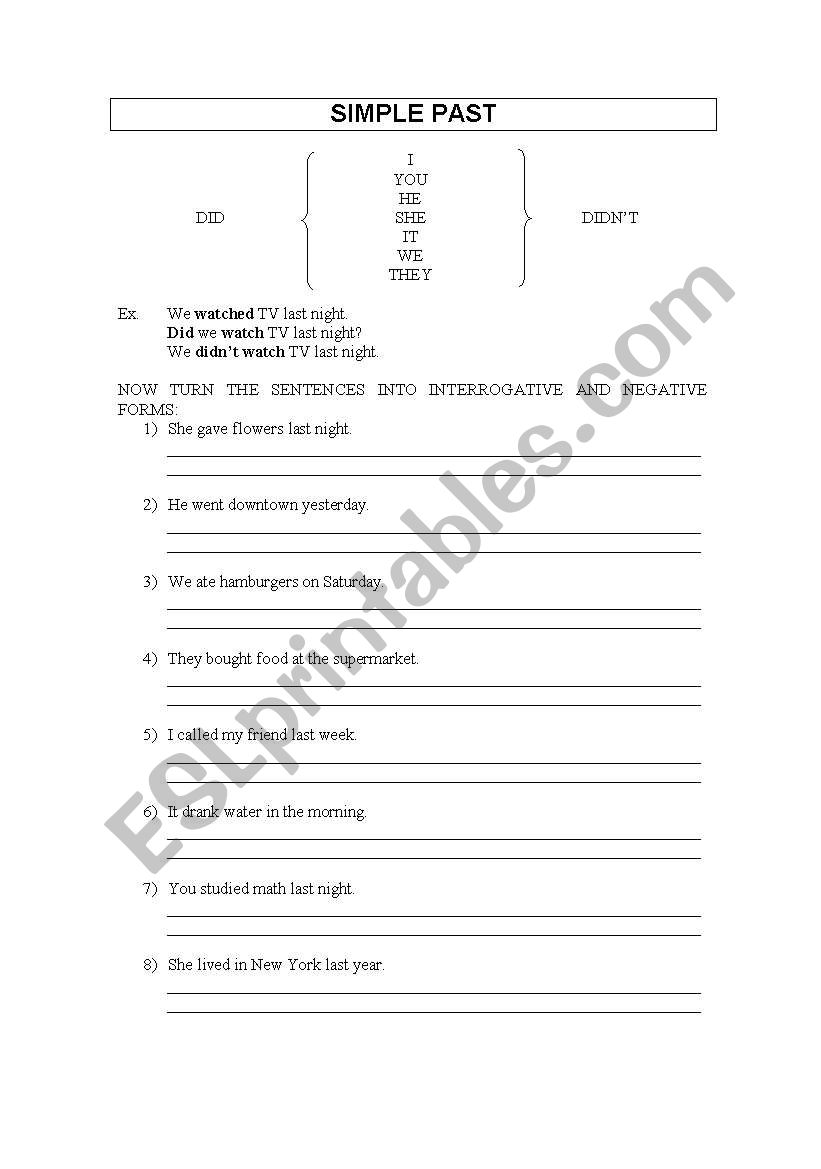 Simple Past worksheet