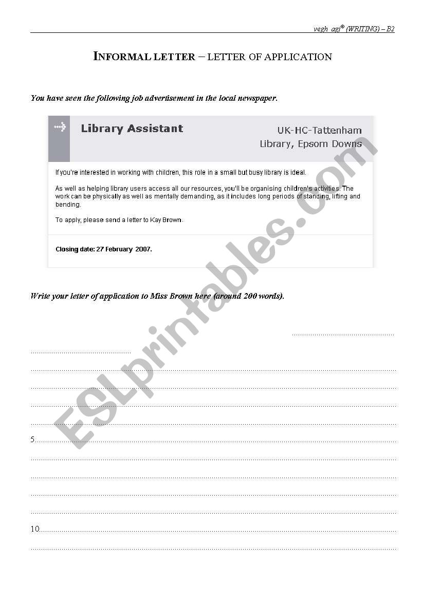 Exam samples - Writing 8 worksheet