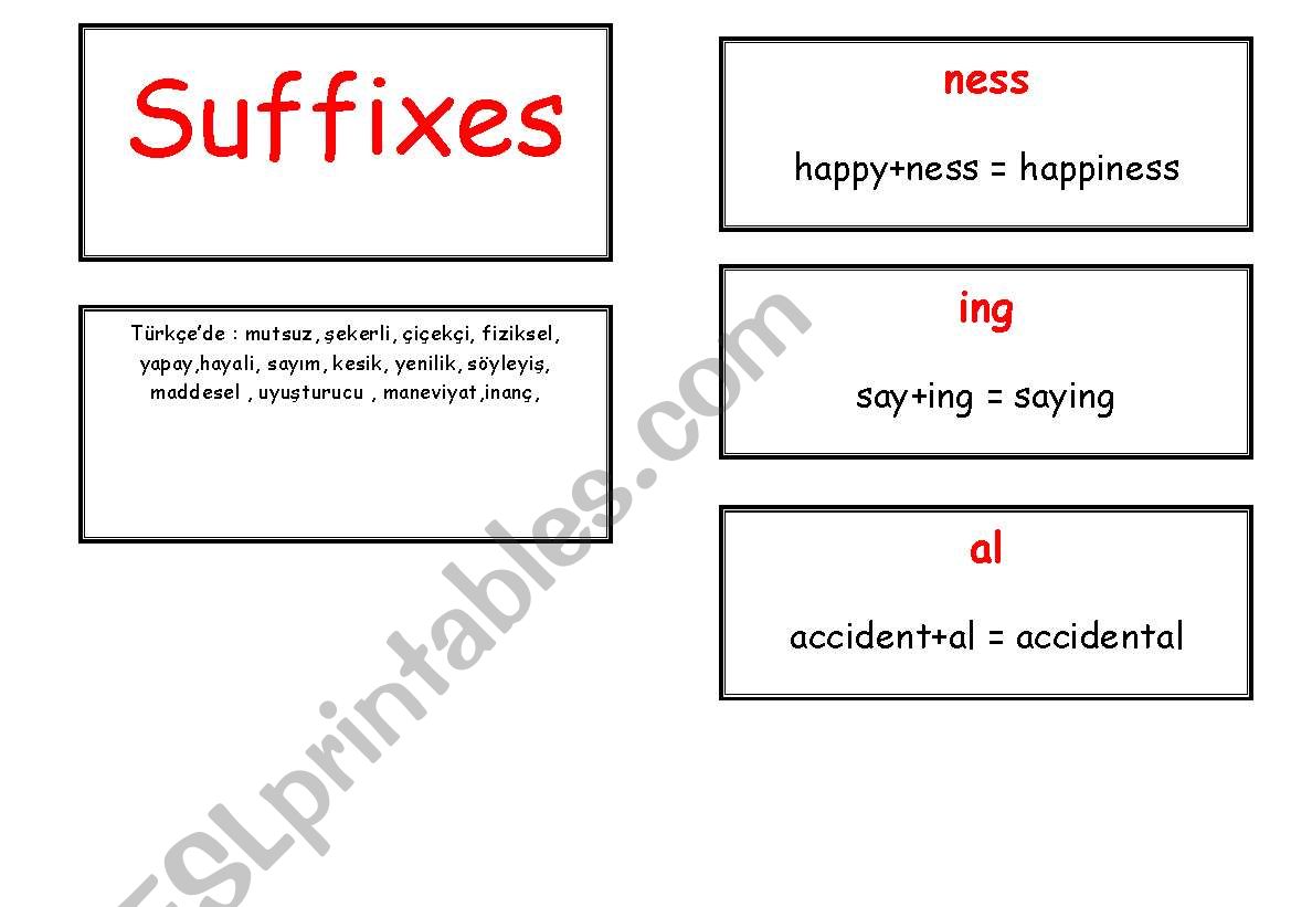 suffixes worksheet