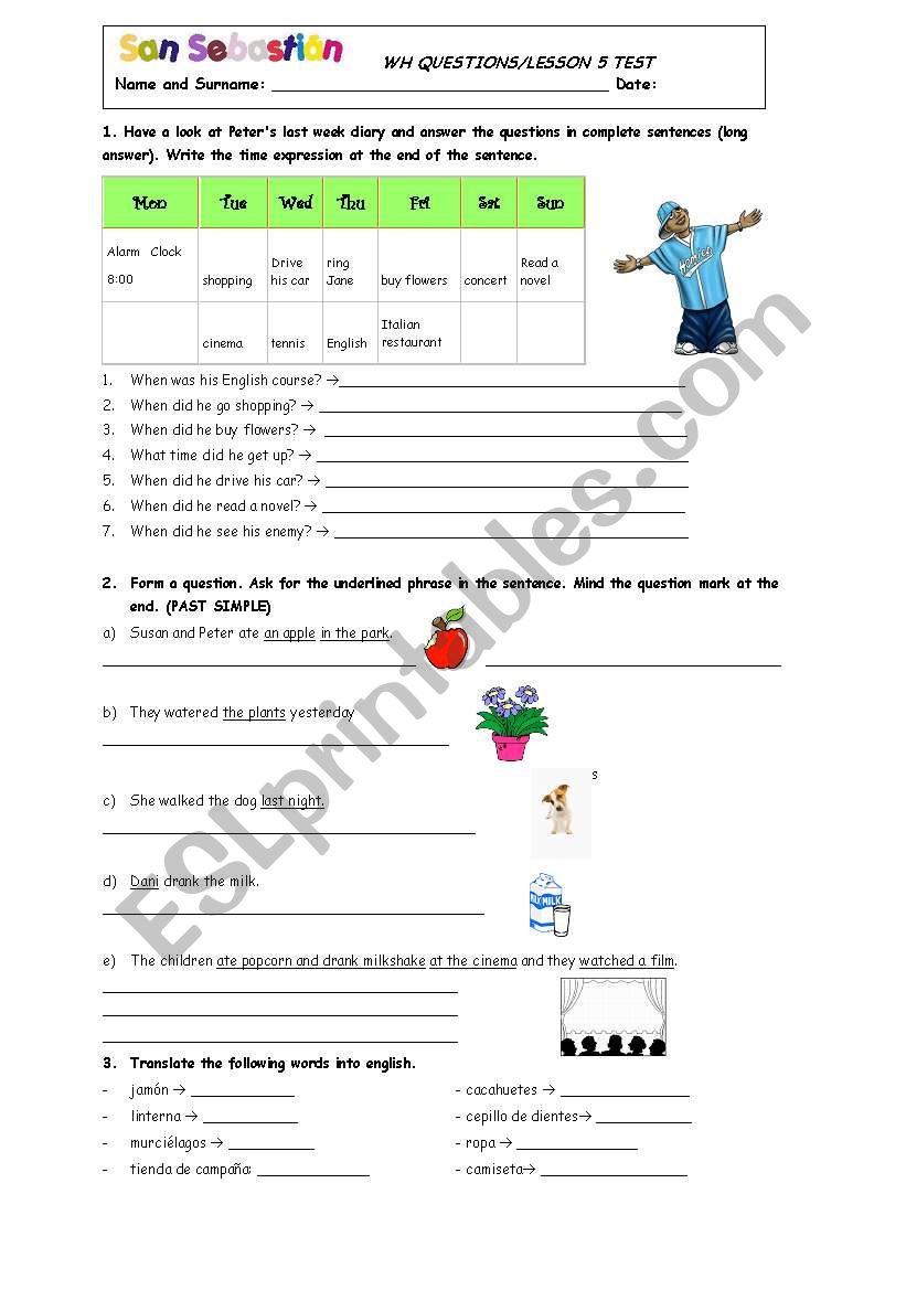 Verb Tenses Revision worksheet