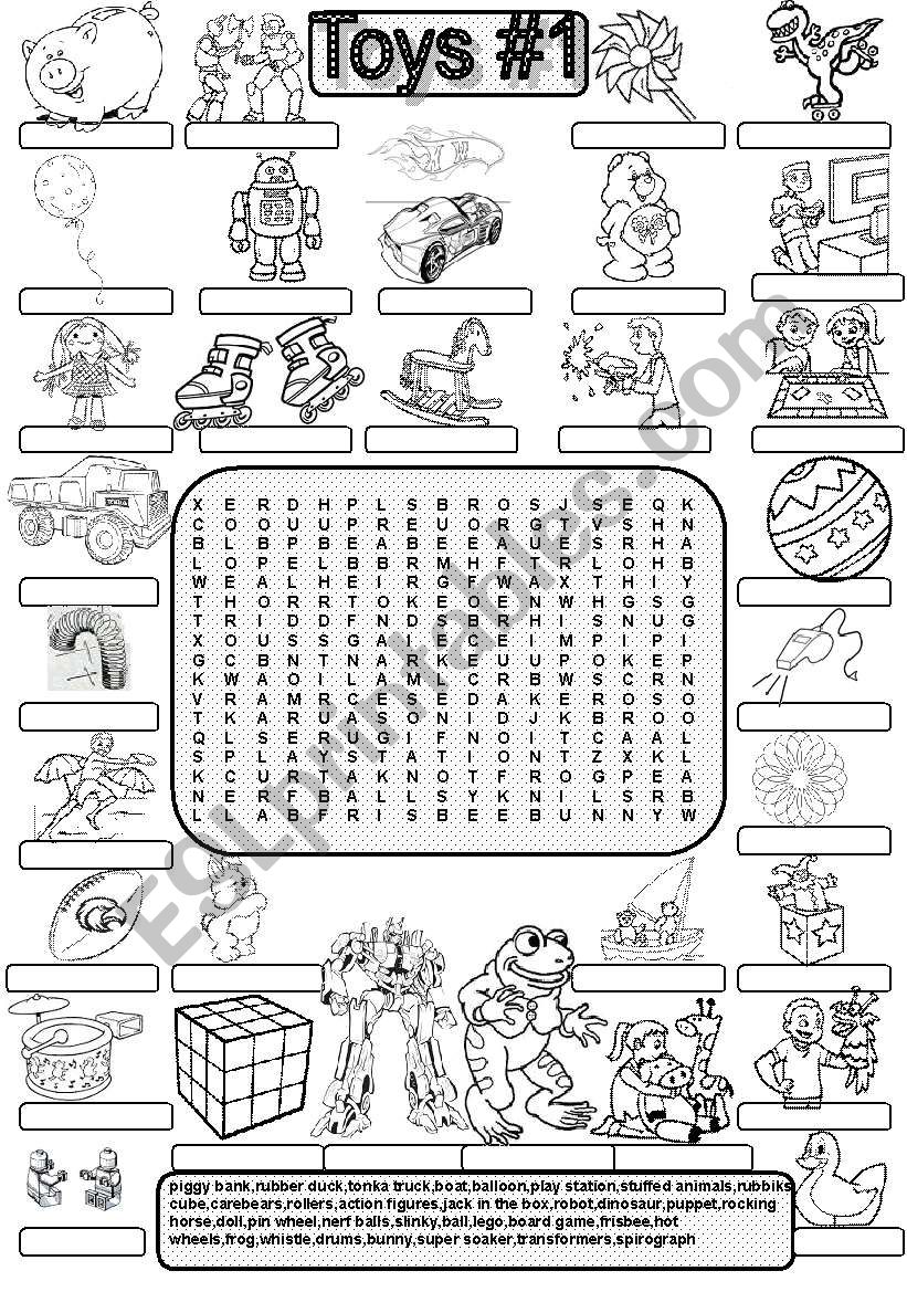 Wordsearch TOYS#1 worksheet