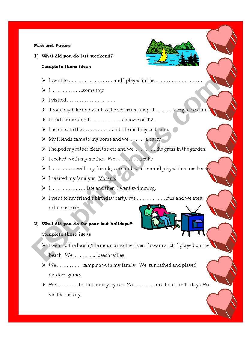 Simple past Simple future worksheet