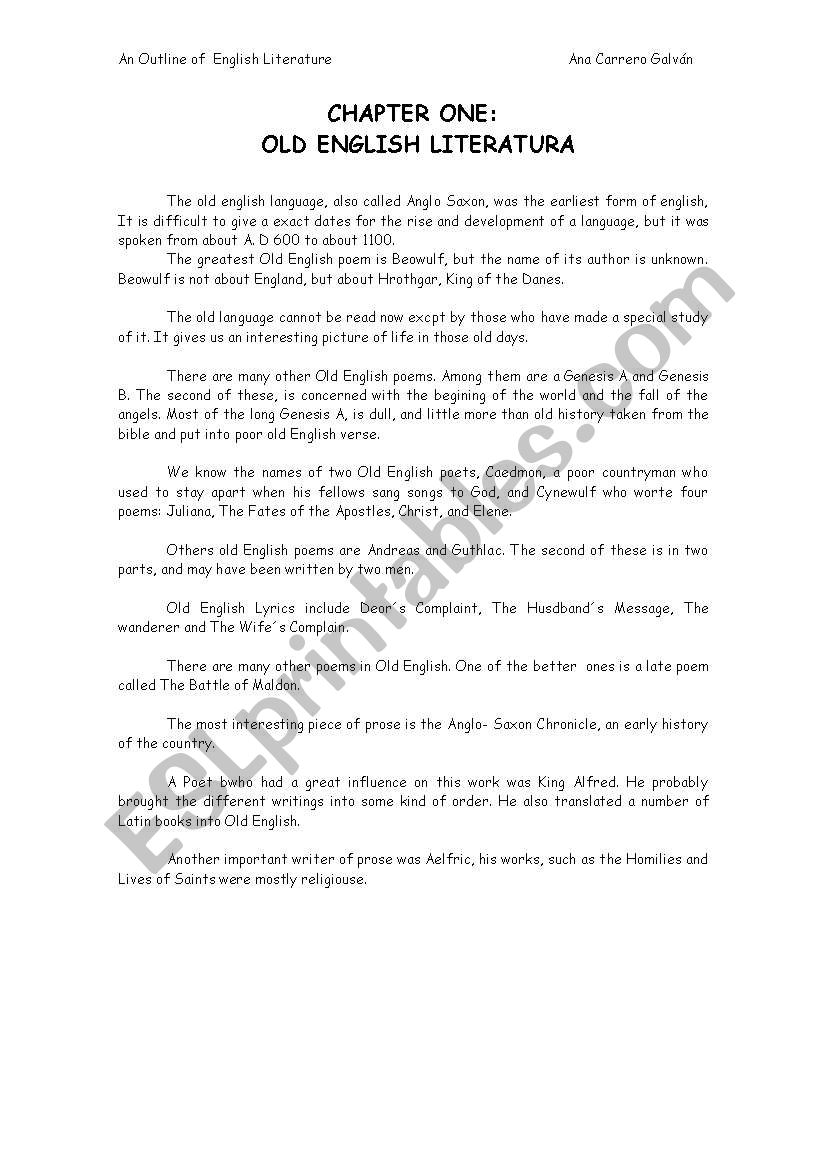 Sumary chapter one worksheet