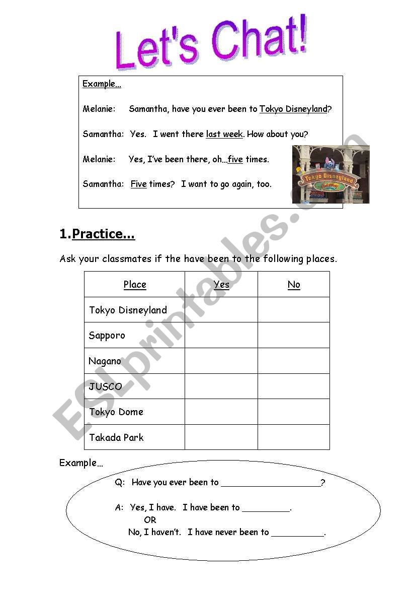 Lets Chat! worksheet