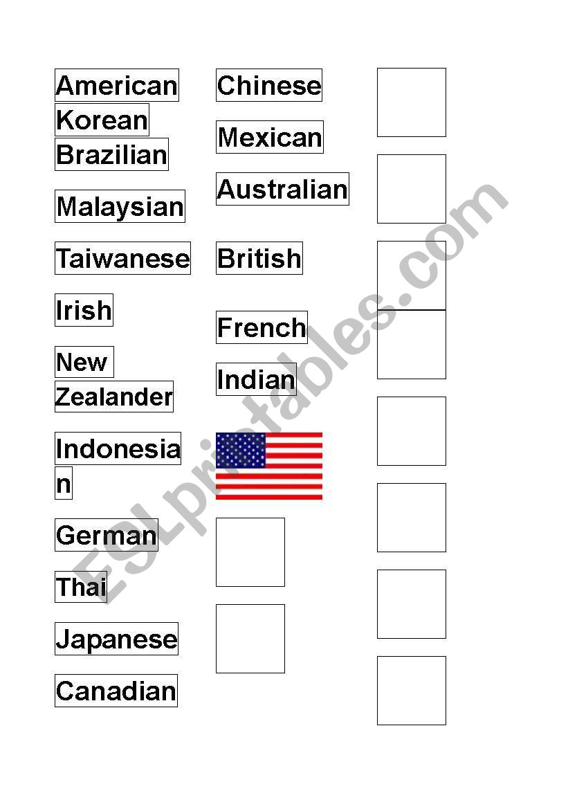 Nationalities - Where are you from? Conversation Game