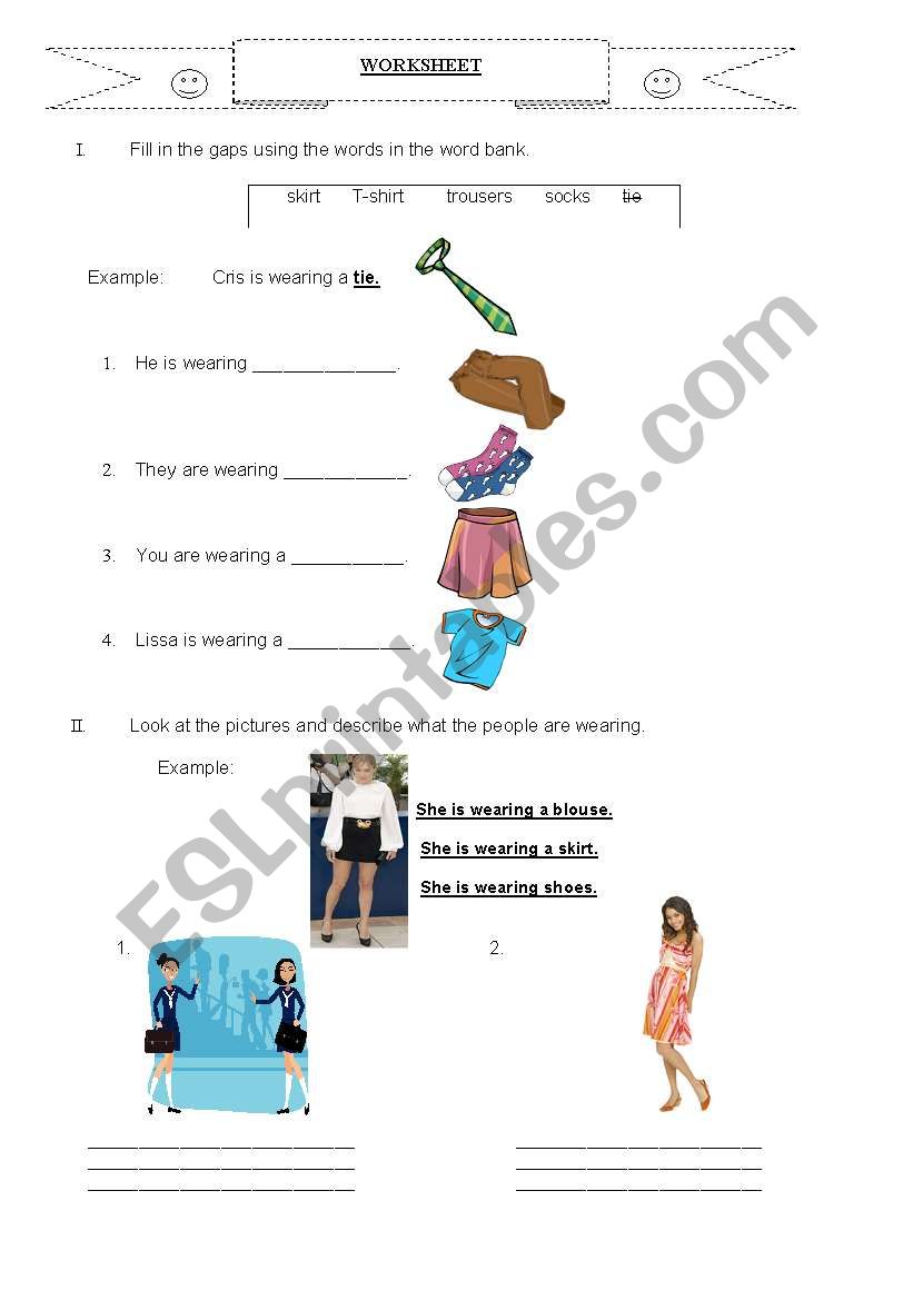 clothes worksheet