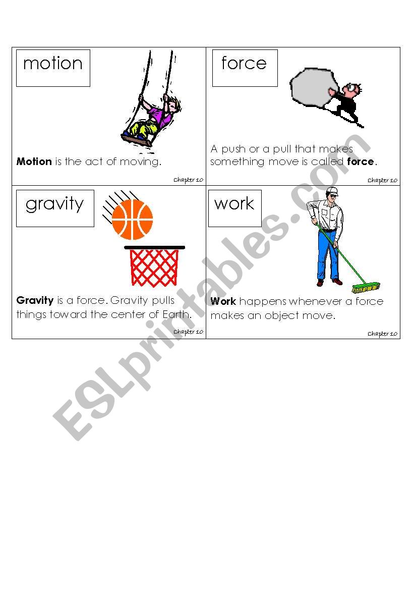 Forces, Motion, Sound worksheet