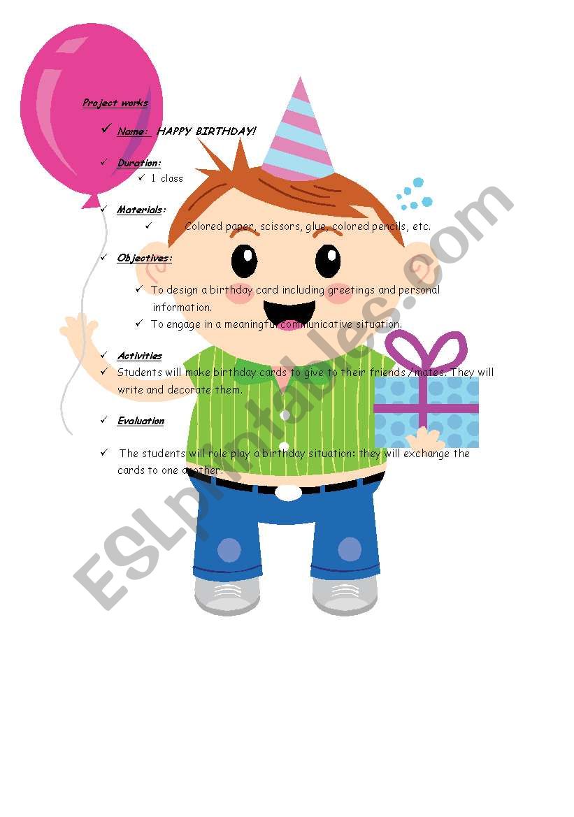 hapy birthday worksheet