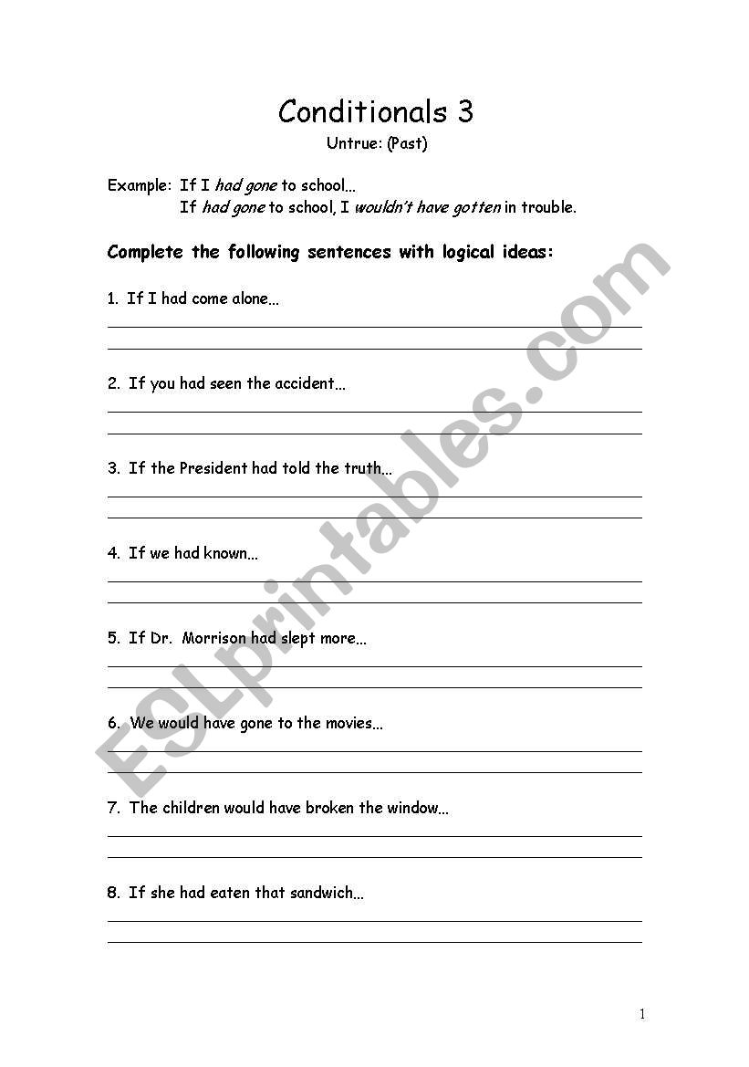 CONDITONAL DRILLS 3 worksheet