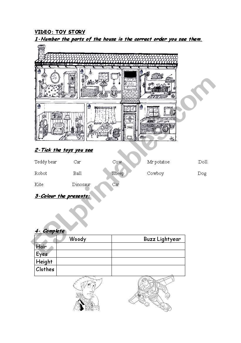 toy story worksheet