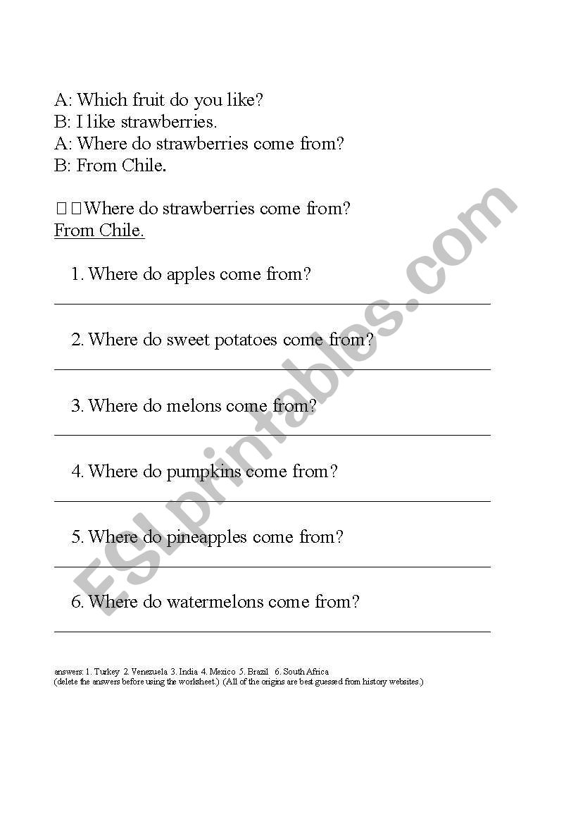 Where do worksheet