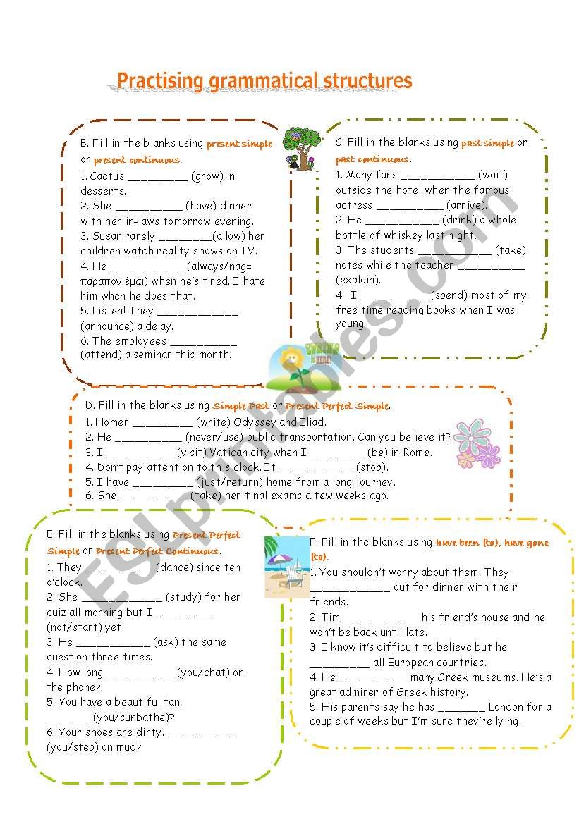 Practising Grammatical Structures