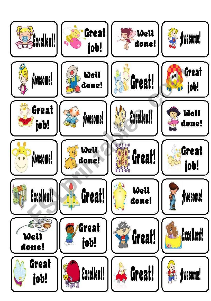 AWARD STICKERS worksheet