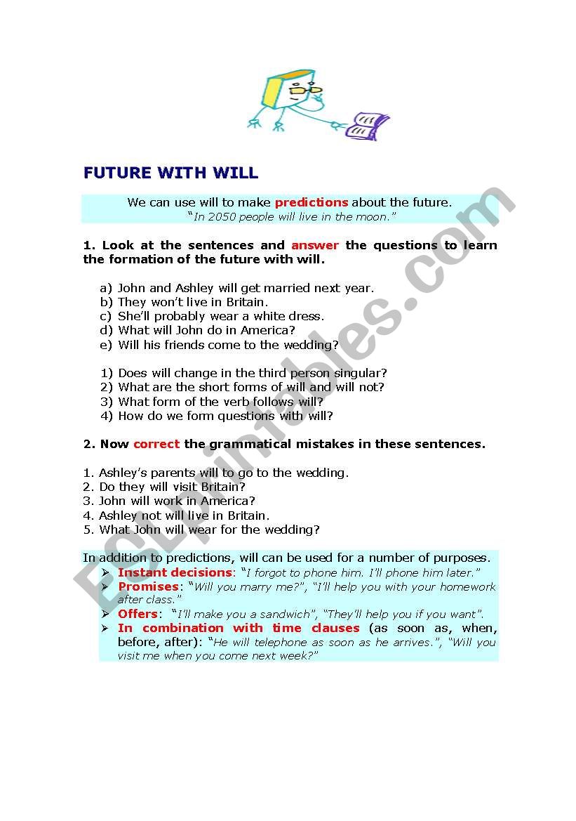 FUTURE WITH WILL worksheet