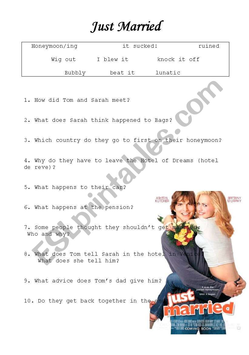 Just Married - movie comprehension
