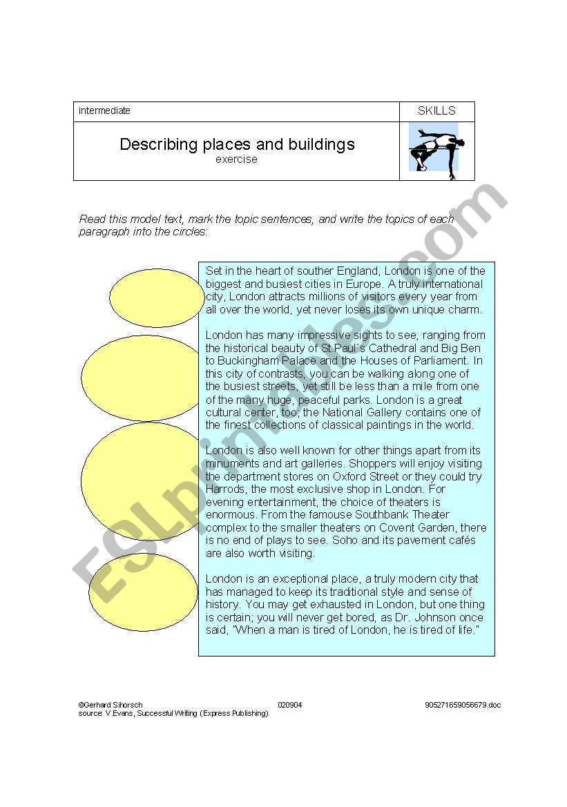 Describing places worksheet