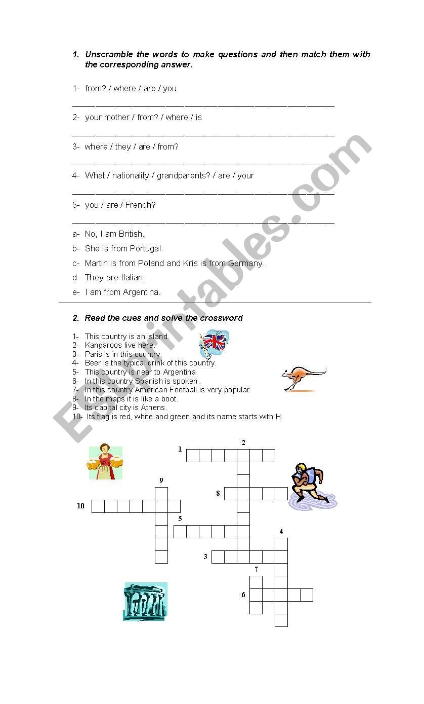 Countries and Nationalities worksheet