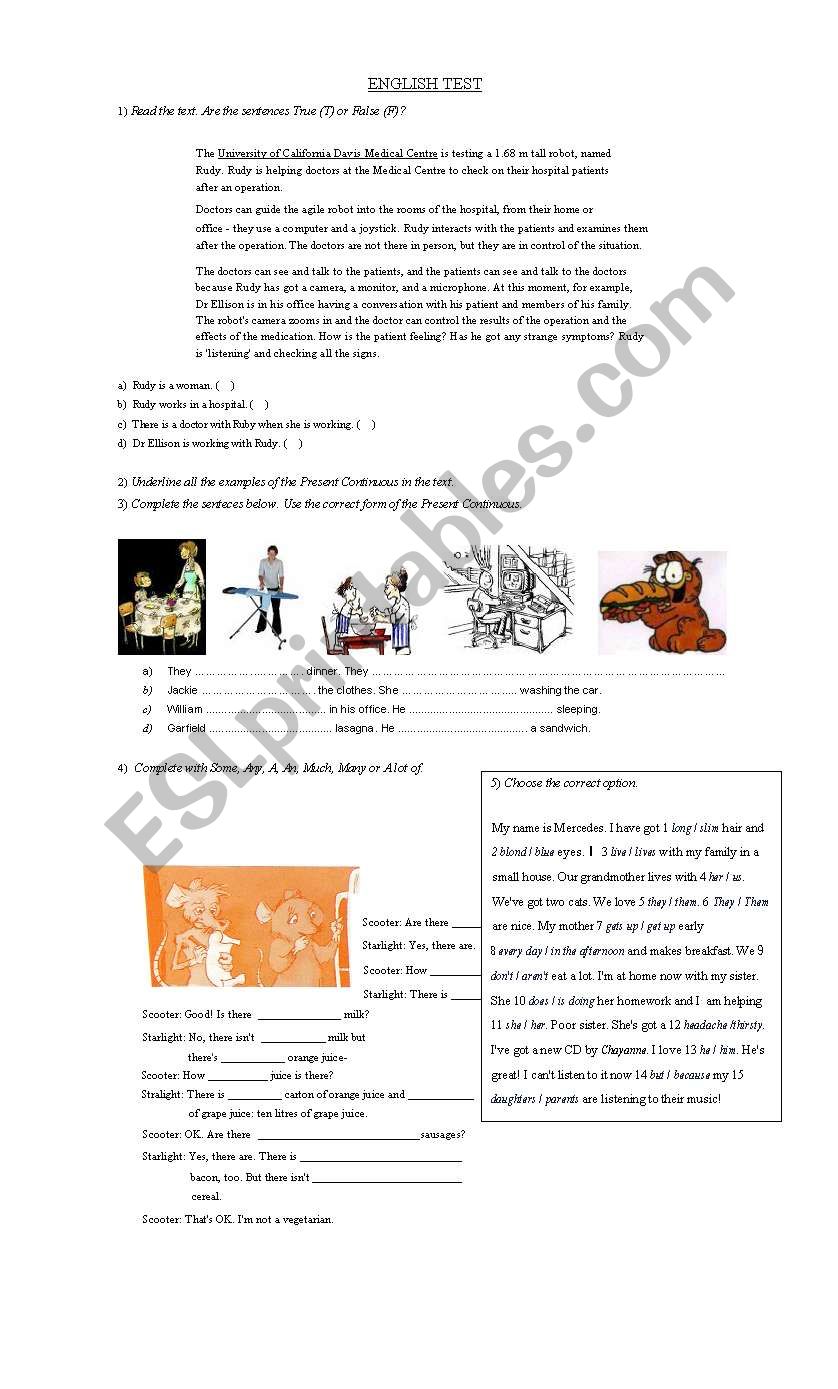 Present Simple & Present Continuous; quantifiers