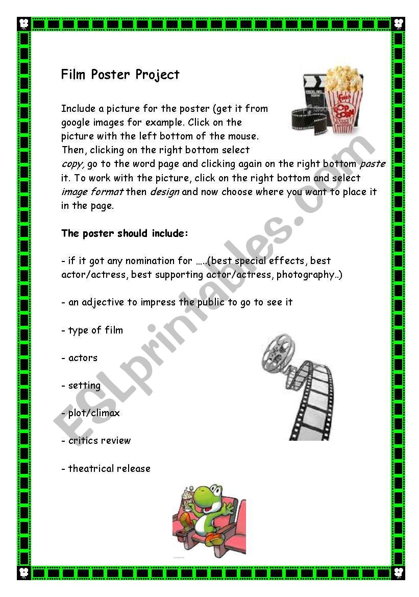 At the movies (3/4) worksheet