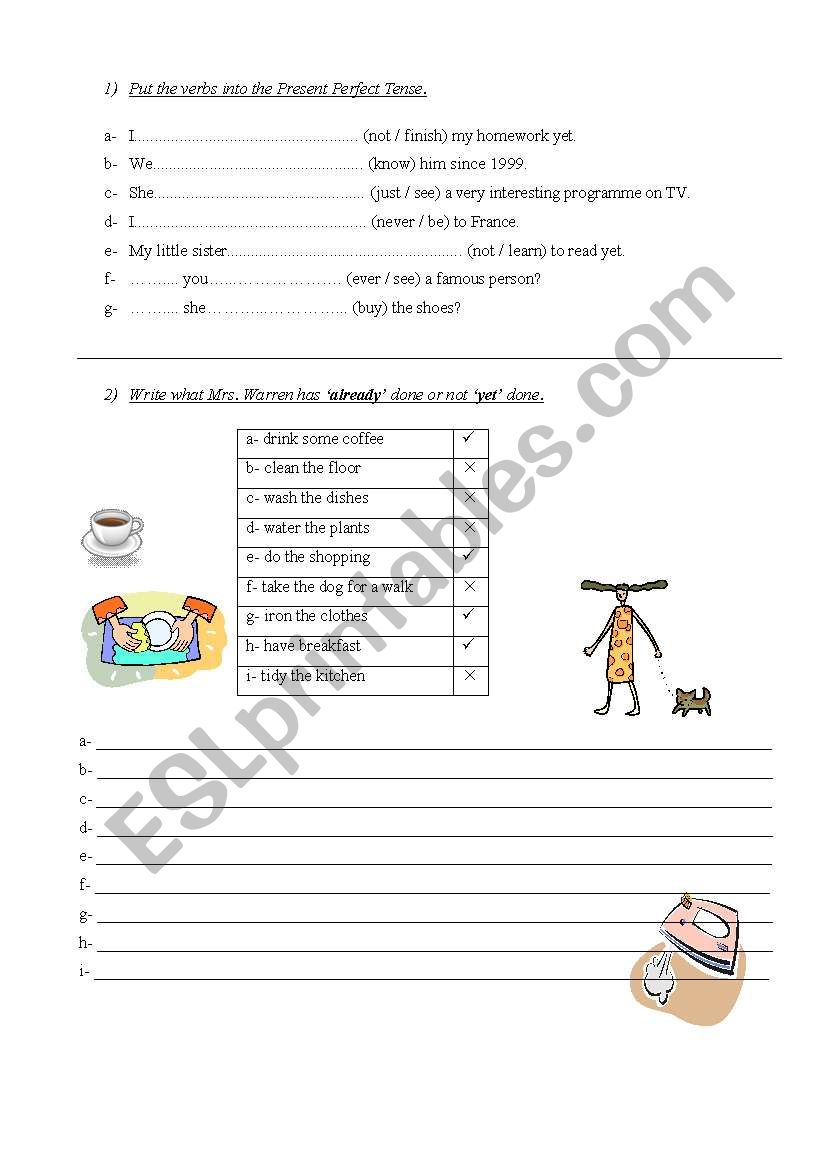 Present Perfect worksheet