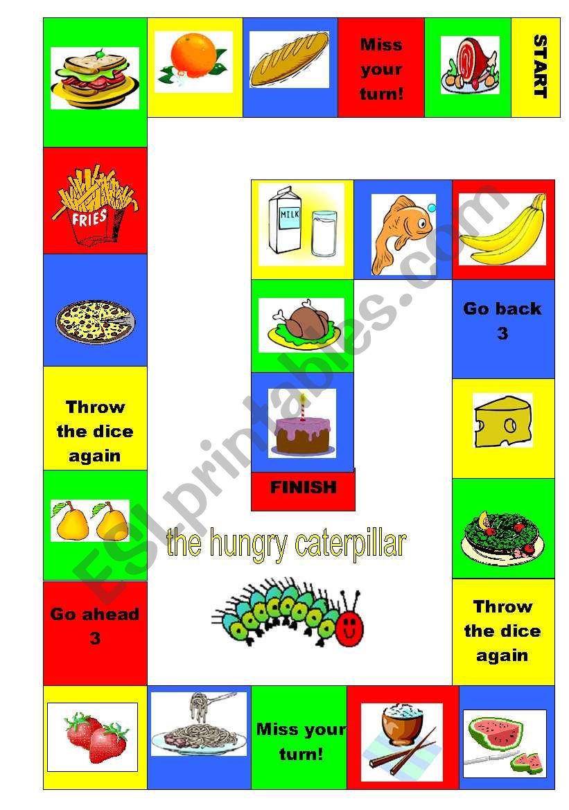 board game: food worksheet