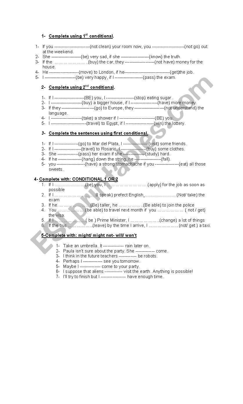 conditionals worksheet