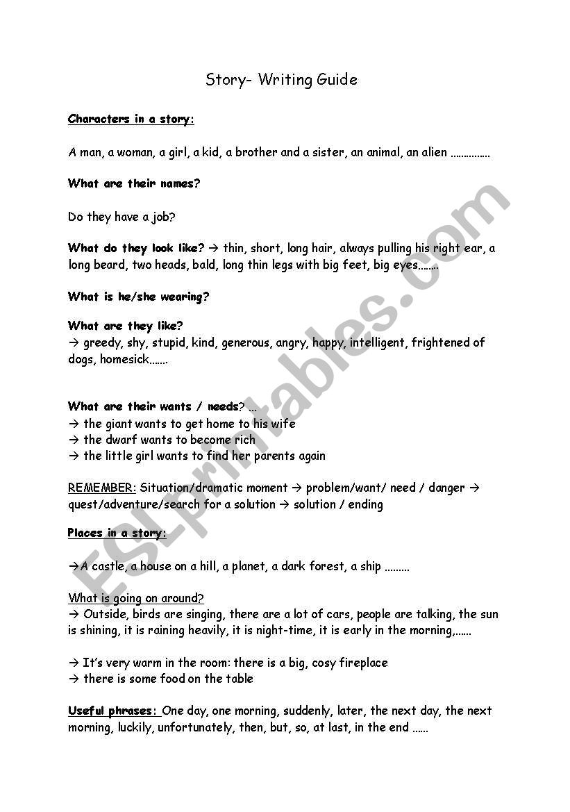Elementary Story Writing Guide