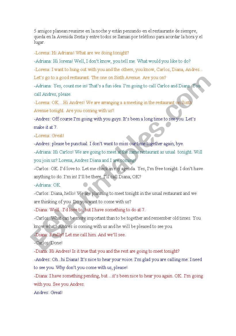 Simple present dialogue worksheet