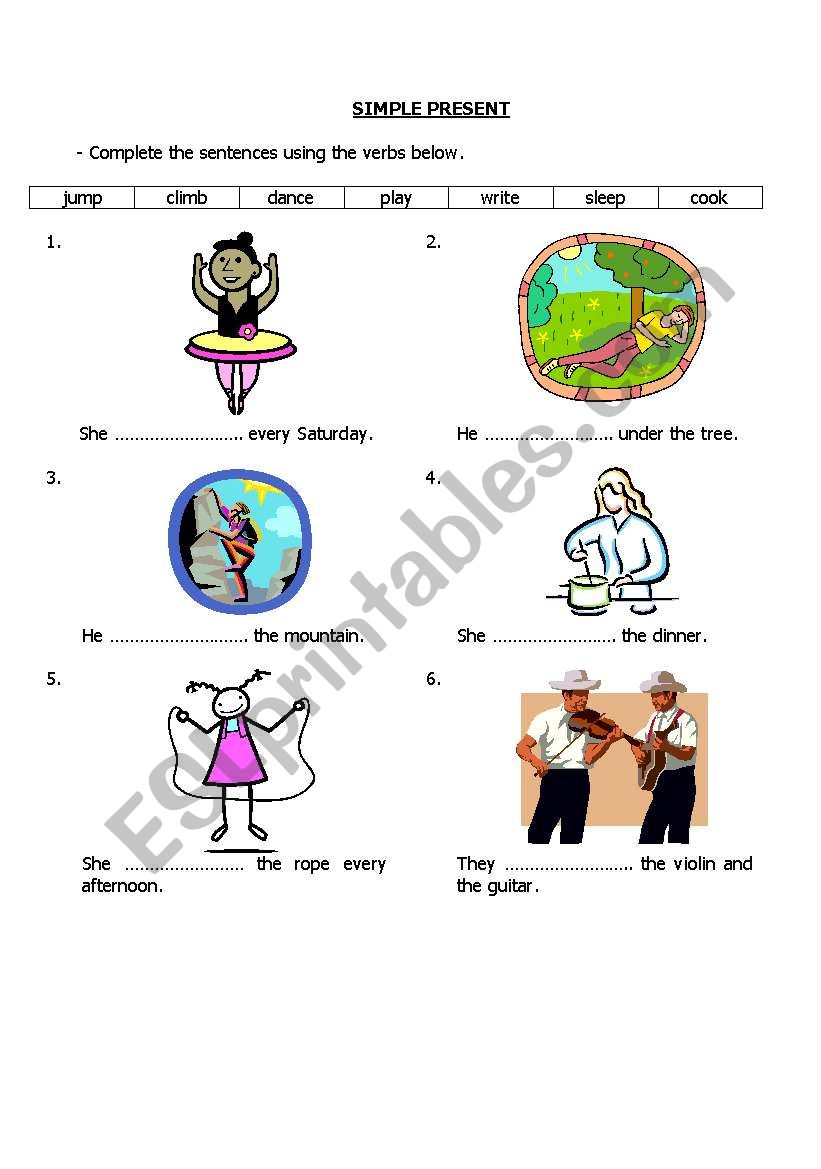 Present Simple  Exercises worksheet