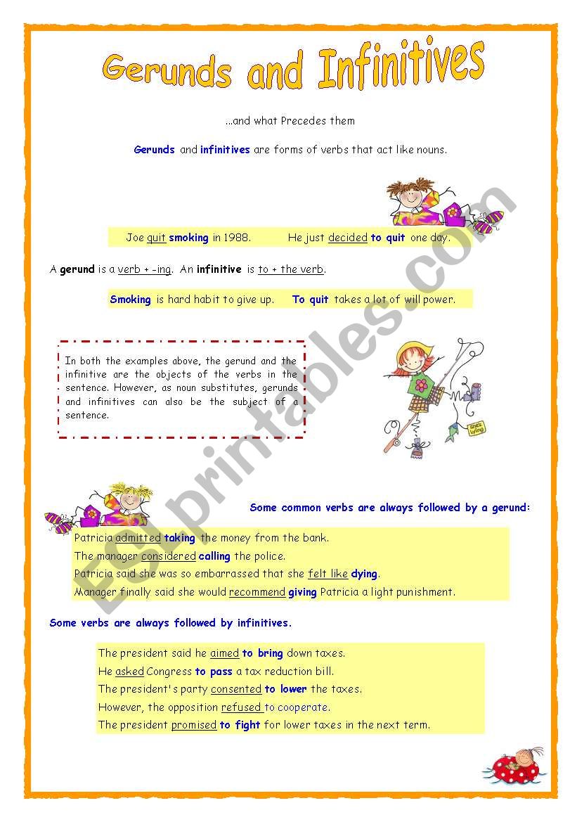 Gerunds and the Infinitives (3 pages)