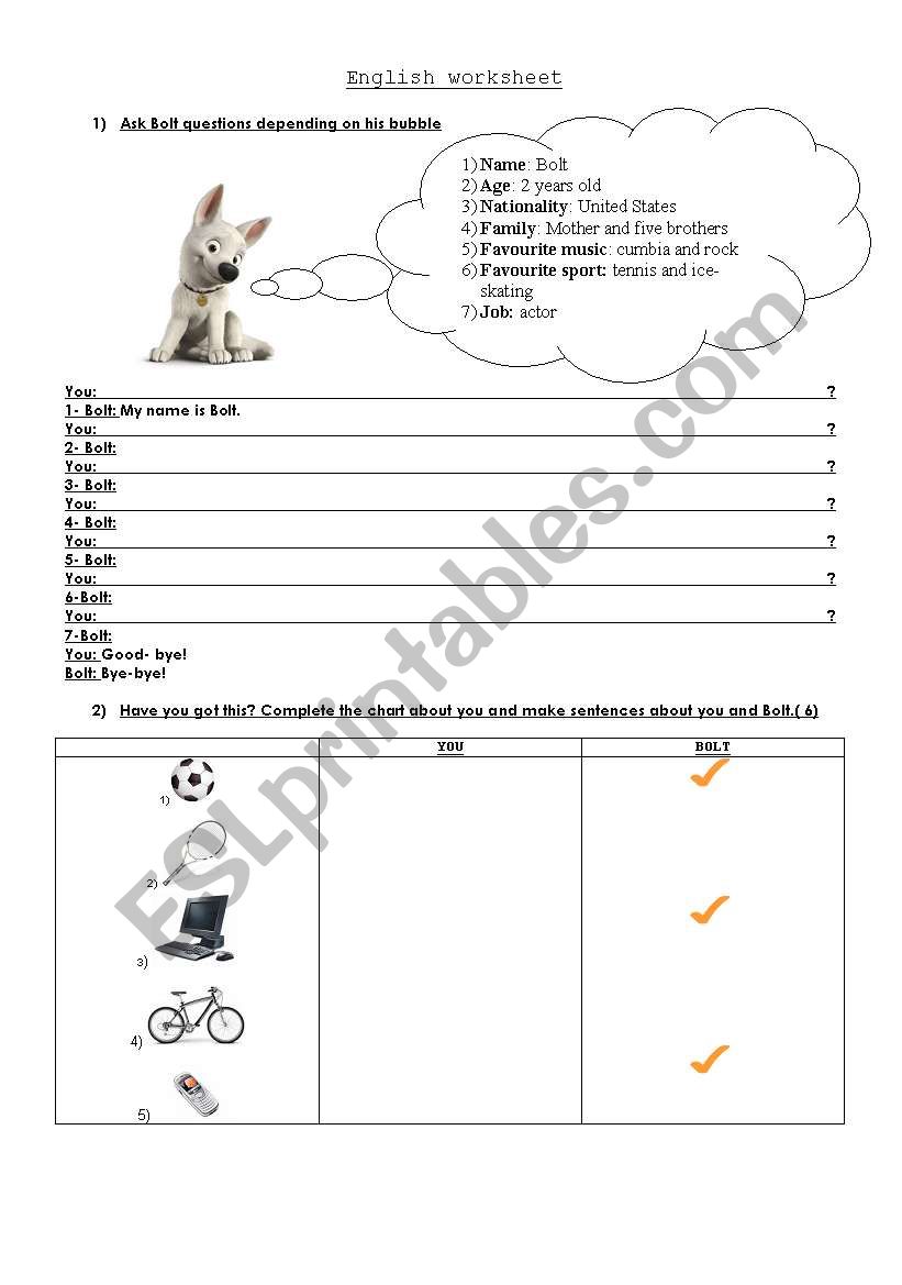 Personal Informacion worksheet