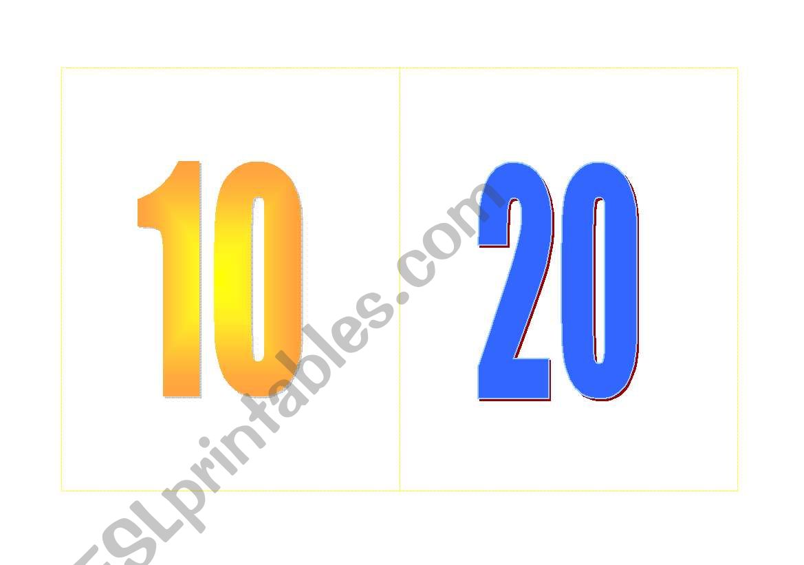 numbers 0-100 ready to print flashcards
