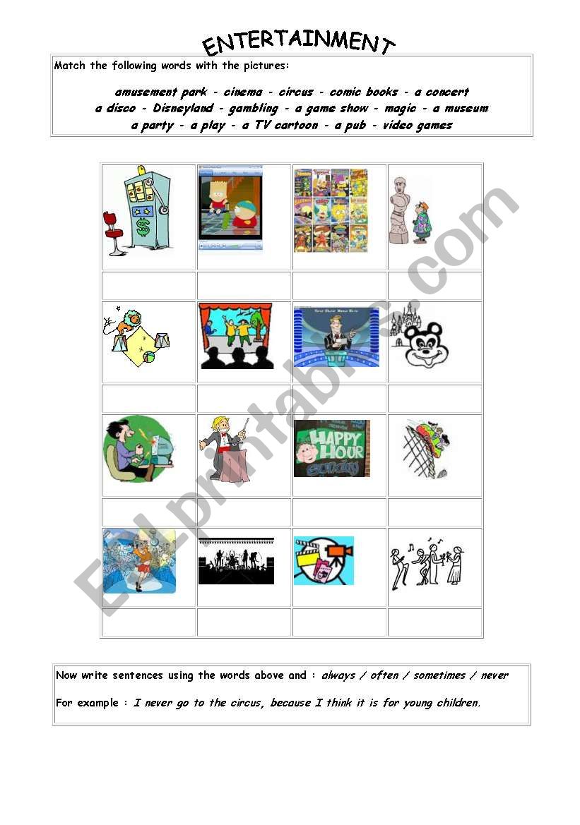 How often do you...? worksheet