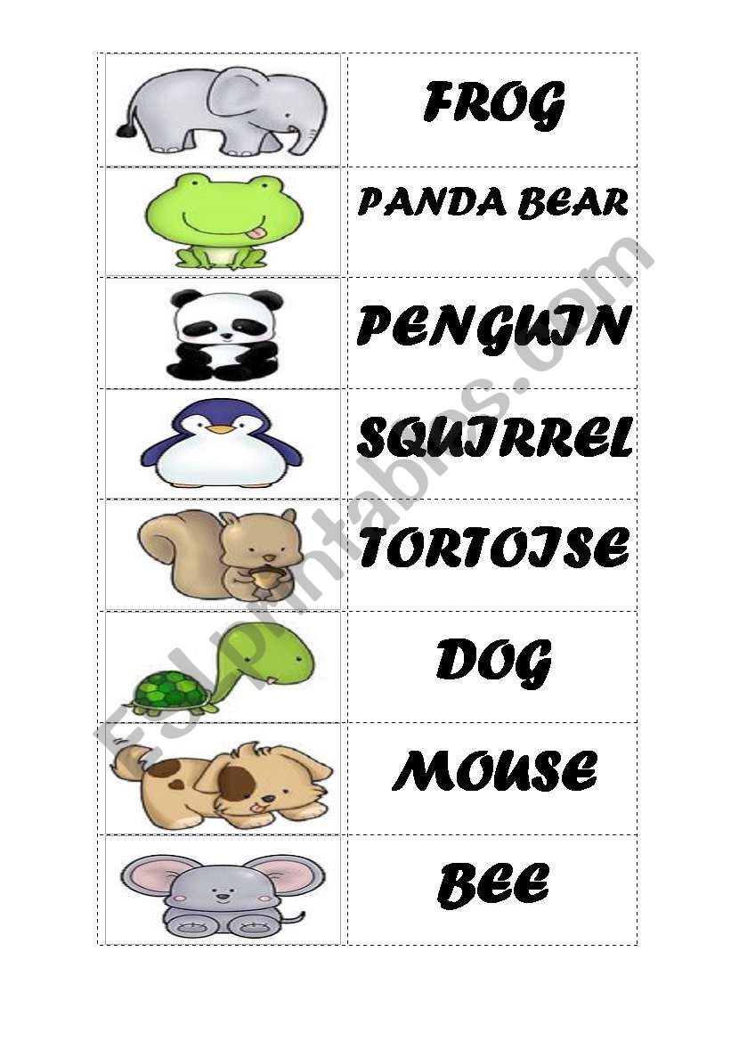 ANIMALS - DOMINOES PART 2 worksheet