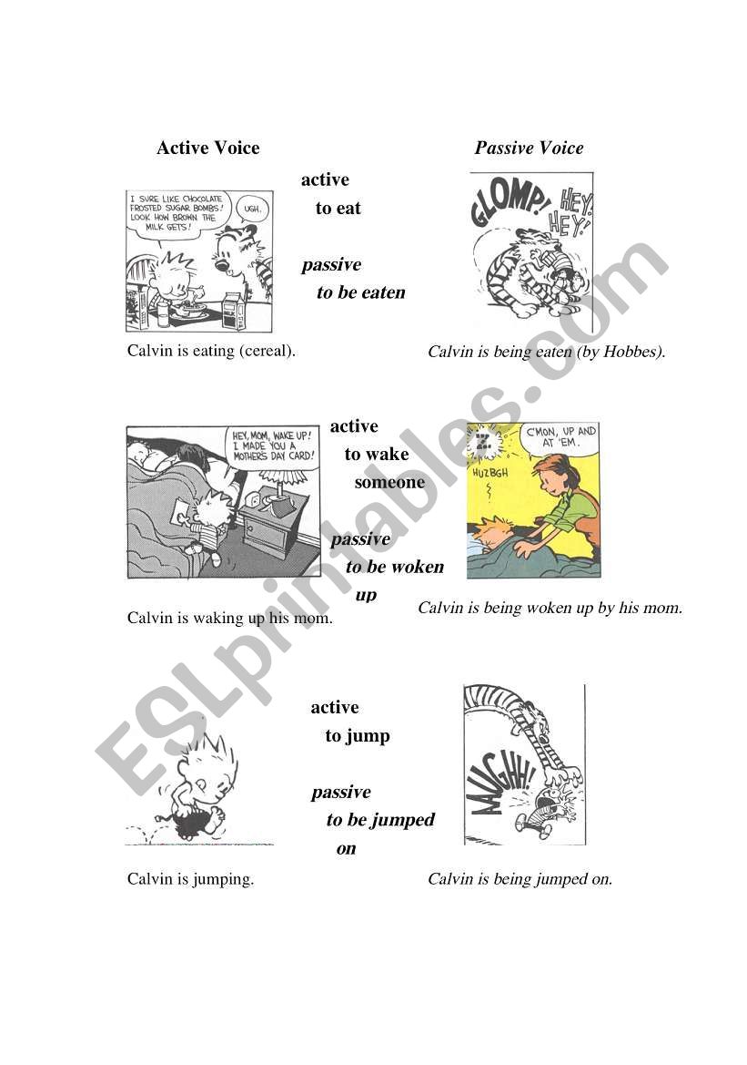 passive voice / active voice worksheet