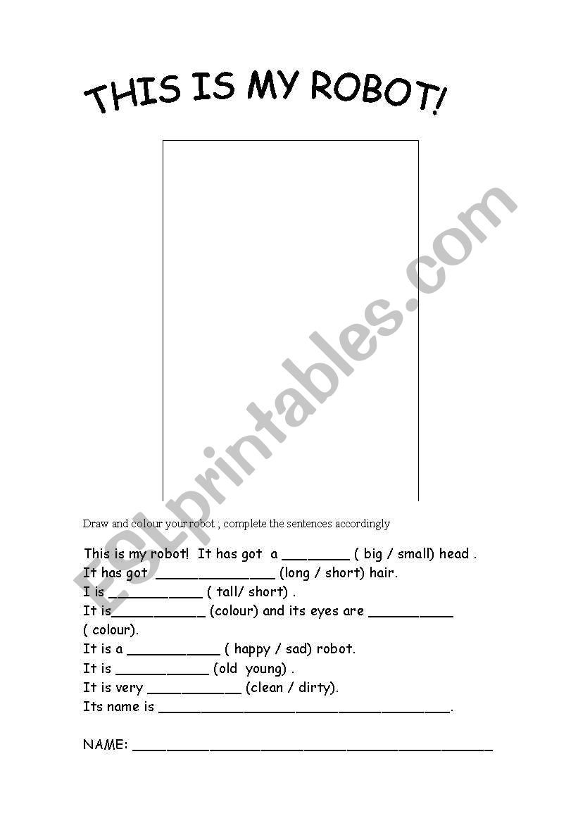 This is my robot worksheet