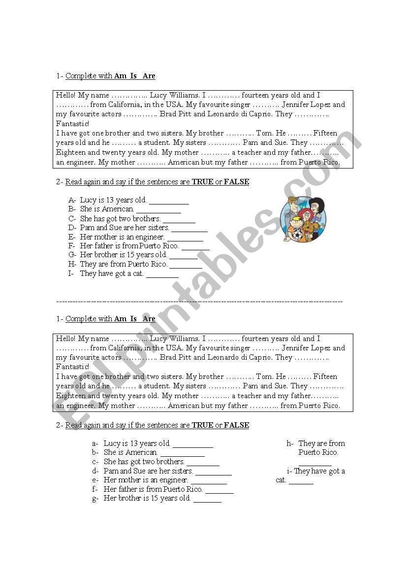 Practice Verb Be worksheet