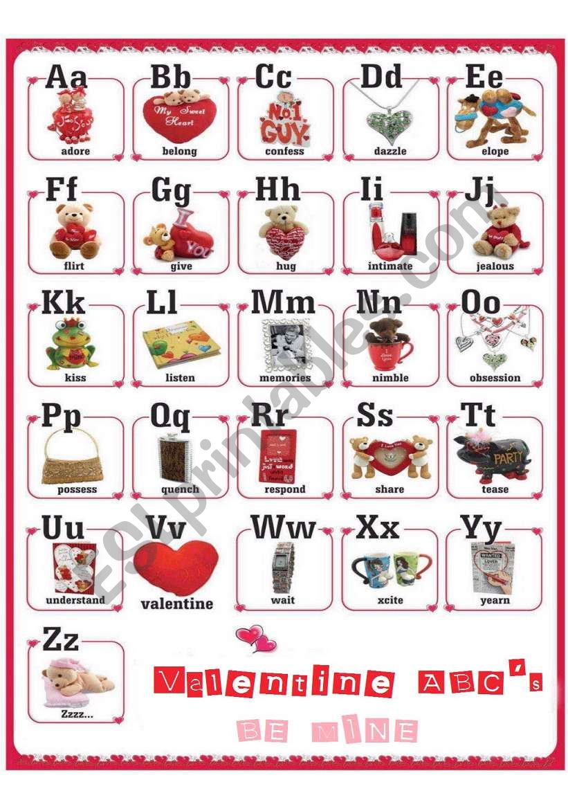 Valentine ABCÂ´s worksheet