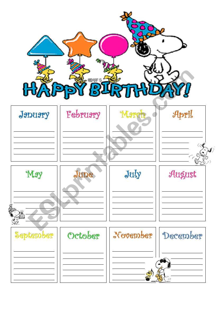 Happy Birthday! worksheet