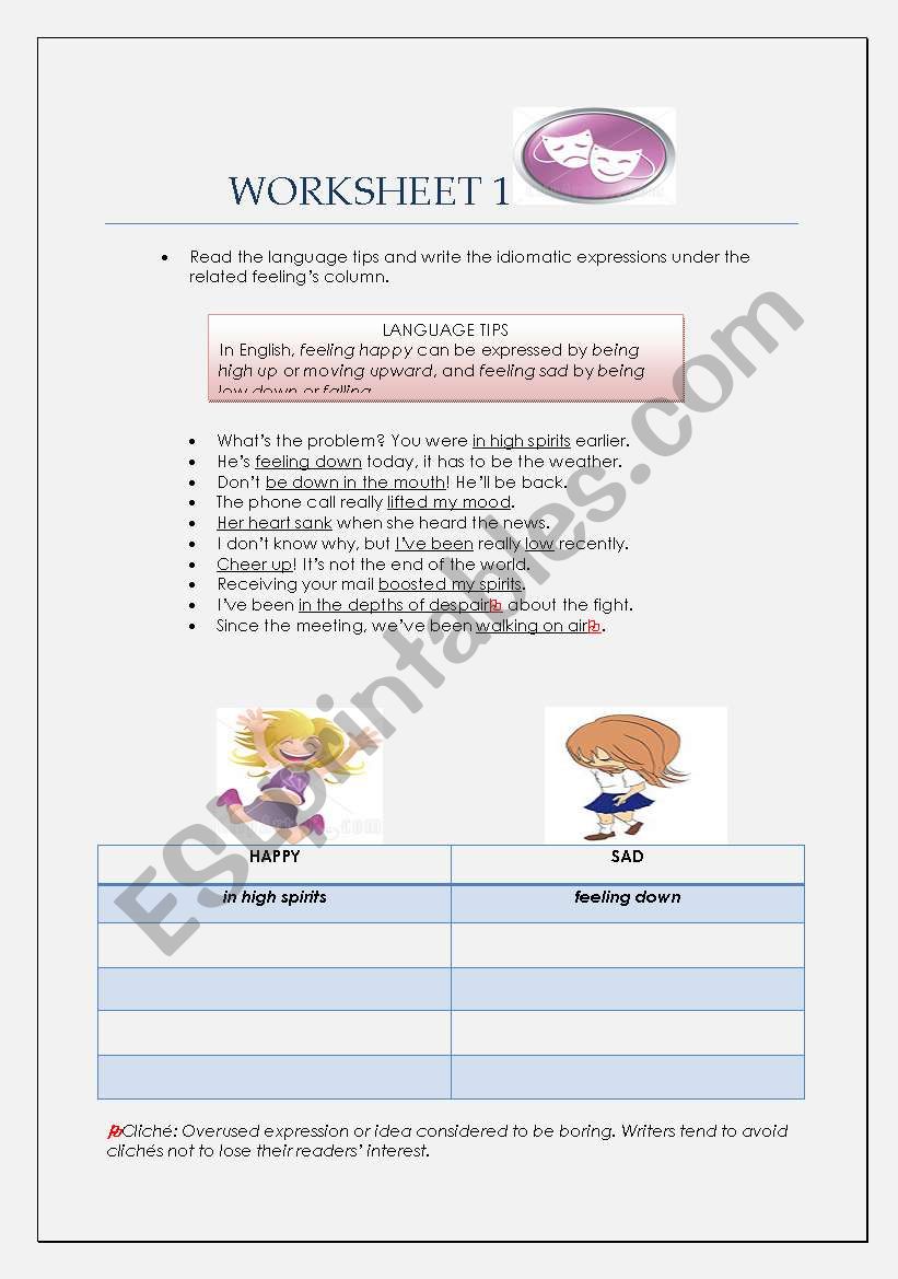 WRITING LESSON ON IDIOMATIC EXPRESSIONS FOR 