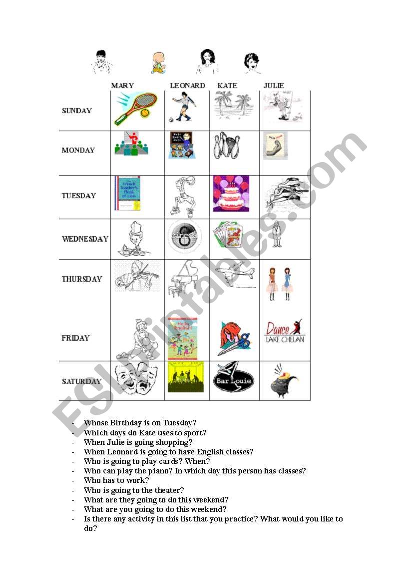 Week Days worksheet