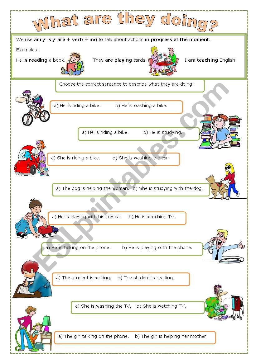 What are they doing? worksheet