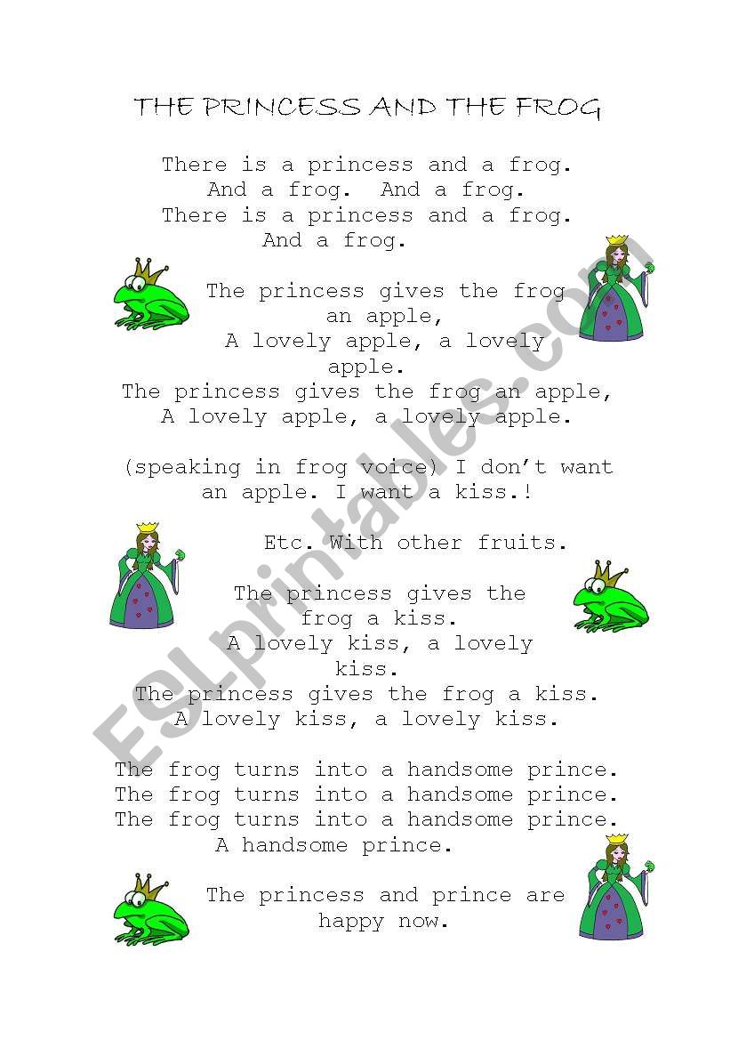 The princess and the frog worksheet