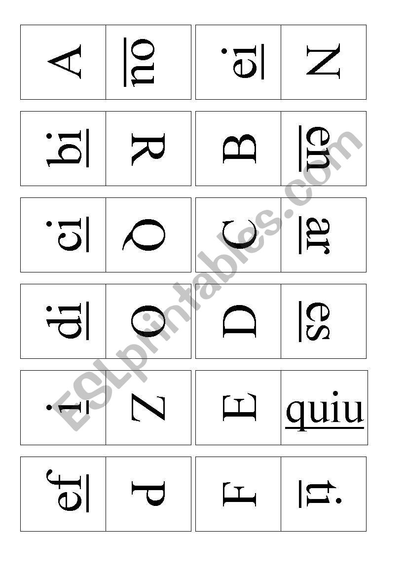 Alphabet Dominoe worksheet