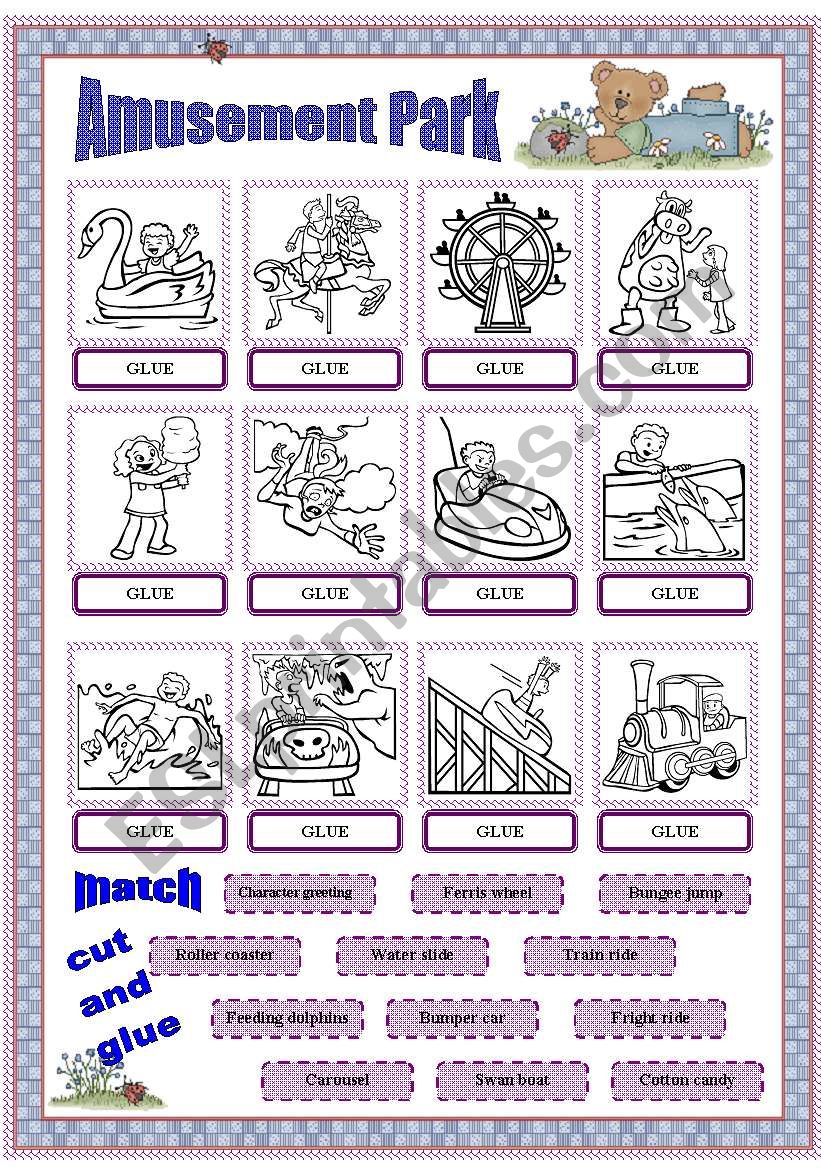 Amusement park - matching exercise